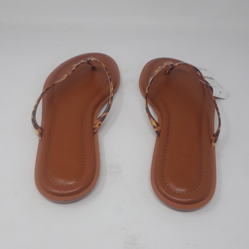 J Crew Womens Sandals Leopard Animal Print Flip Flops Thong Size 8 M - Picture 2 of 8
